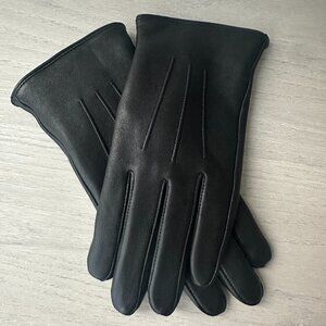 Quince Cashmere Lined Leather Gloves, Size Small